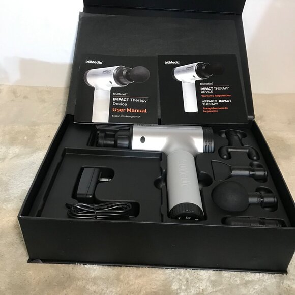 TruMedic truRelief Impact Therapy Device 5 Massage Heads Quiet Motor 4 Speeds - Picture 4 of 5